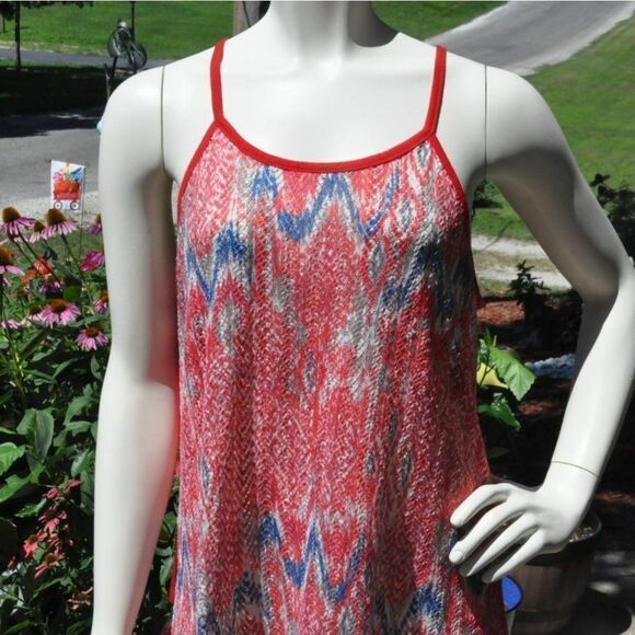 Very Pretty No Boundaries Red White Blue Spaghetti Strap Tank Top Sz XL (15-17) - Picture 2 of 4
